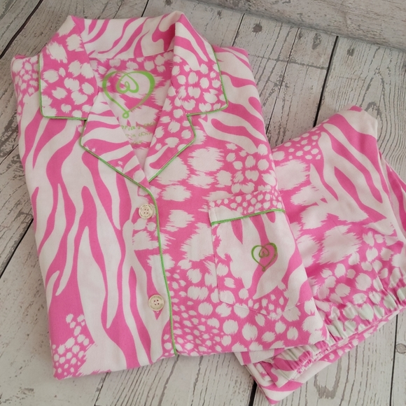 Victoria Secret Pink White Flannel Pajama 2 Piece Set - Picture 6 of 6